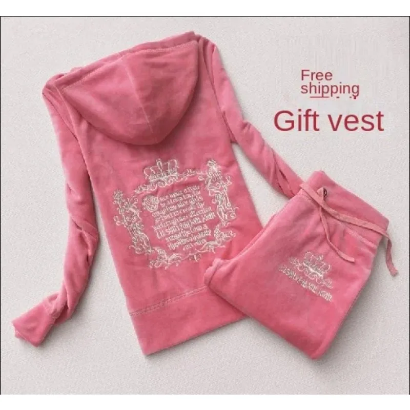 Textile Sewing Kit - JC-Fato de treino de veludo feminino,
