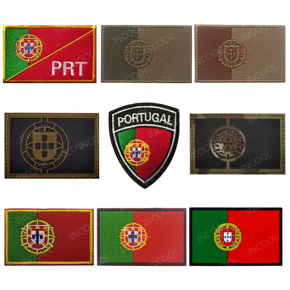 Velcro Sew On - Bandeiras de portugal bordadas remendo ir