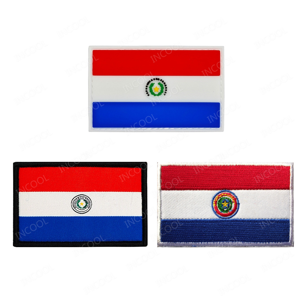 Bandeira do Paraguay bordada r - Velcro Sew On avaliação e preço