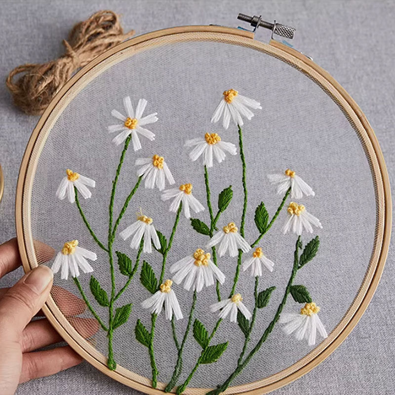 Diy conjunto de bordado flores - Textile Sewing Patterns avaliação e preço