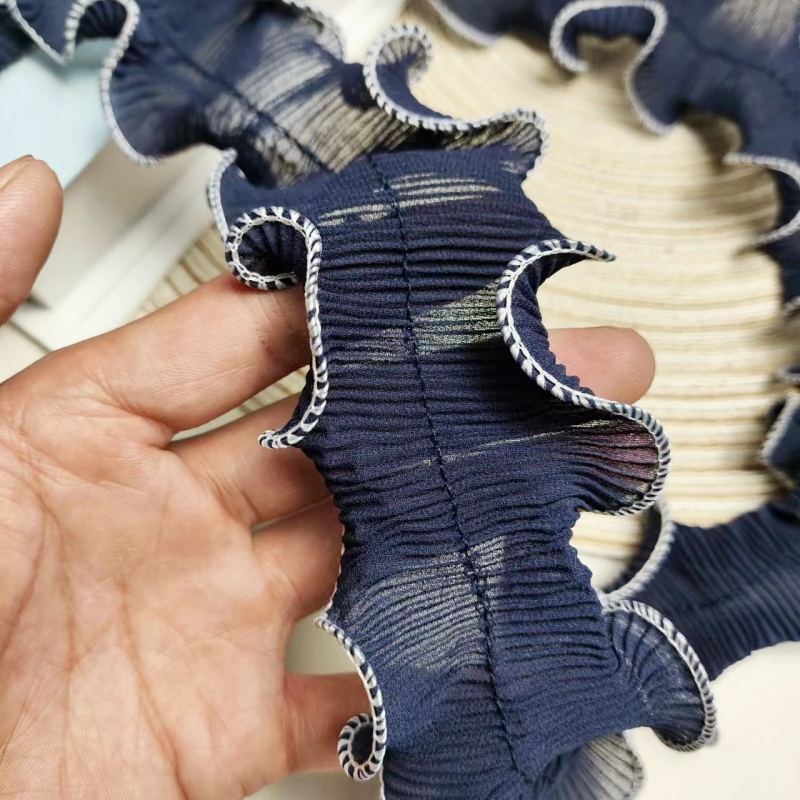 Laço plissado azul escuro do c - Textile Sewing Factory avaliação e preço